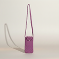 Crochet purple phone bag with straight strap