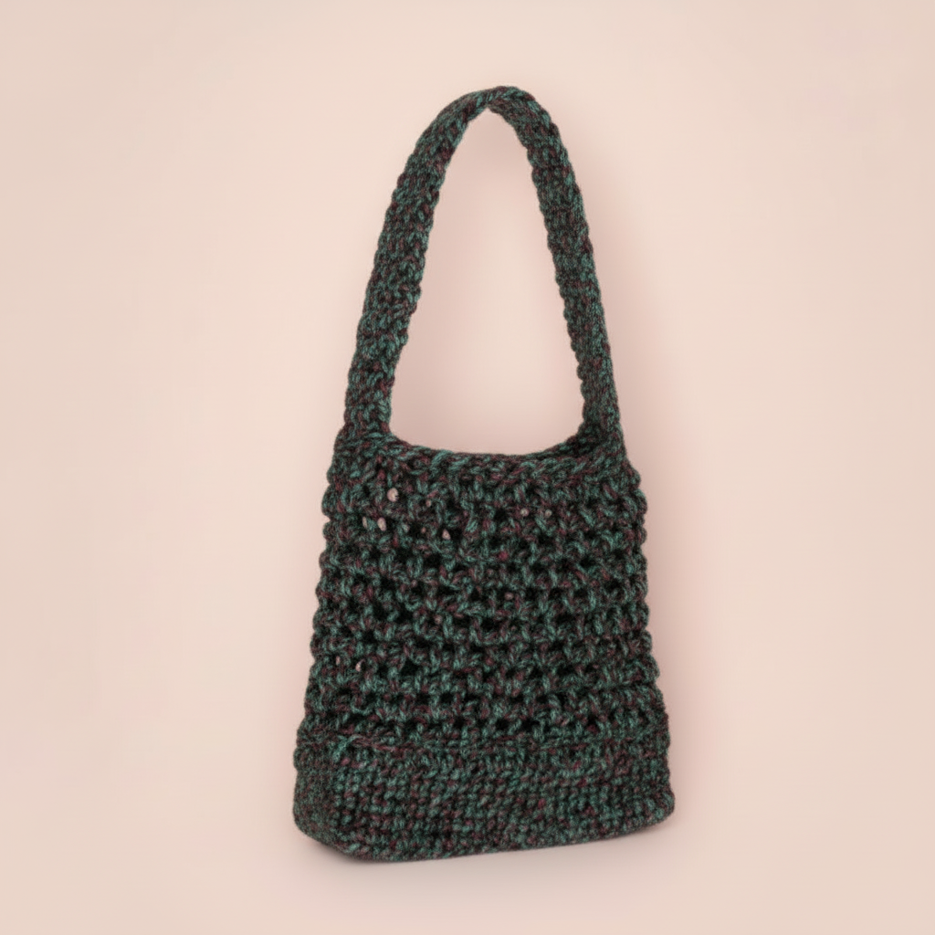 Crochet Tote Bag – 3/4 Angle Product Photo