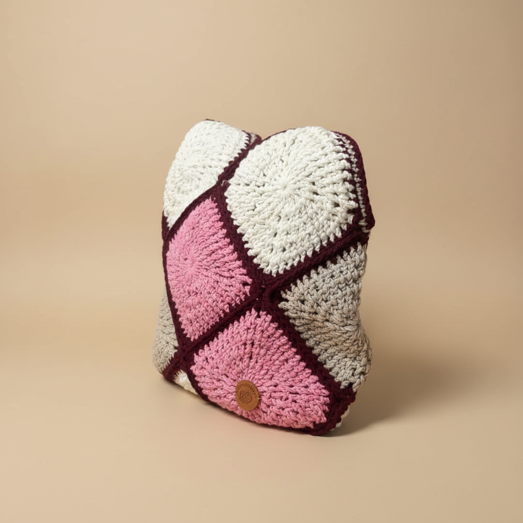 Crochet Tote Bag – 3/4 Angle Studio Shot
