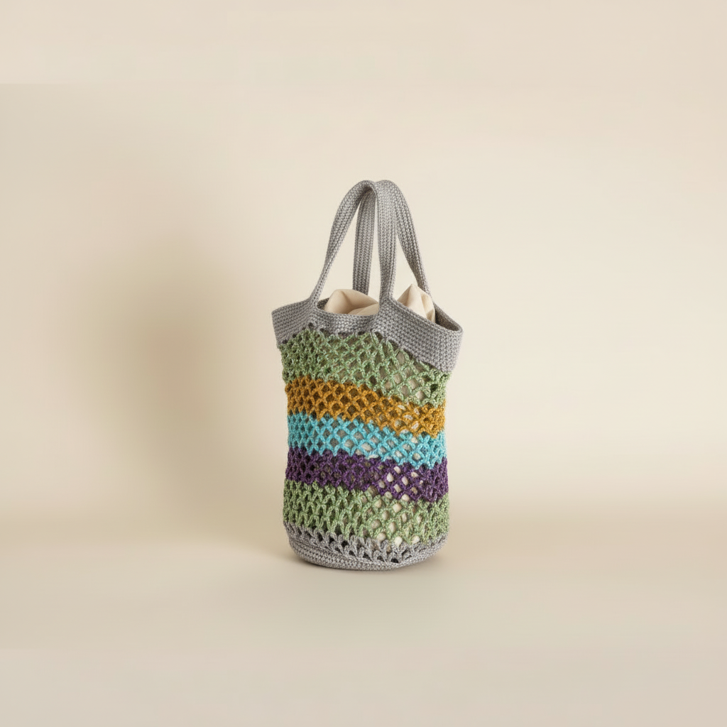 Crochet Tote Bag – 3/4 Angle