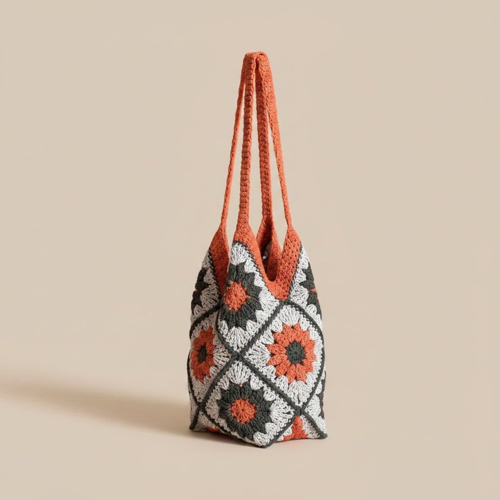 Crochet Tote Bag — 3/4 Beige Studio