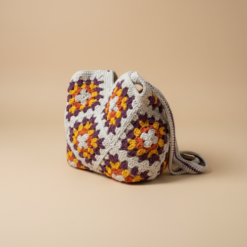 Crochet Tote Bag – 3/4 View