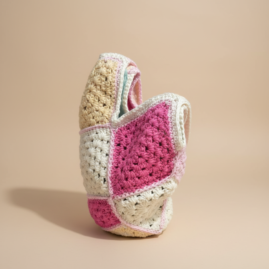 Crochet Tote Bag – Beige Background Swap