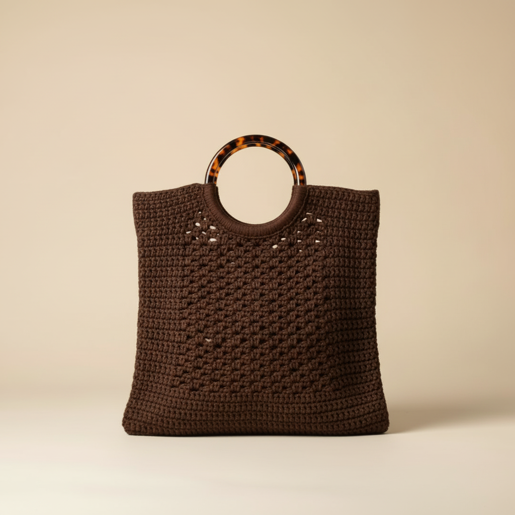 Crochet Tote Bag Marrón – 1:1