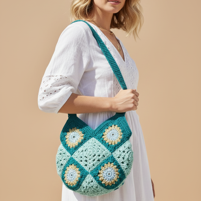 Crochet Tote Bag – Modelo Fondo Beige
