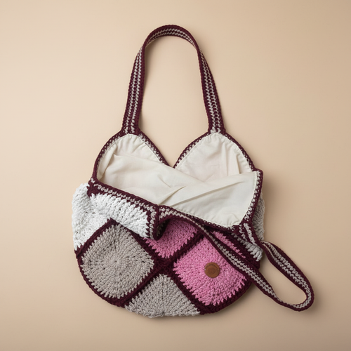 Crochet Tote Bag – Open Flat Studio Shot