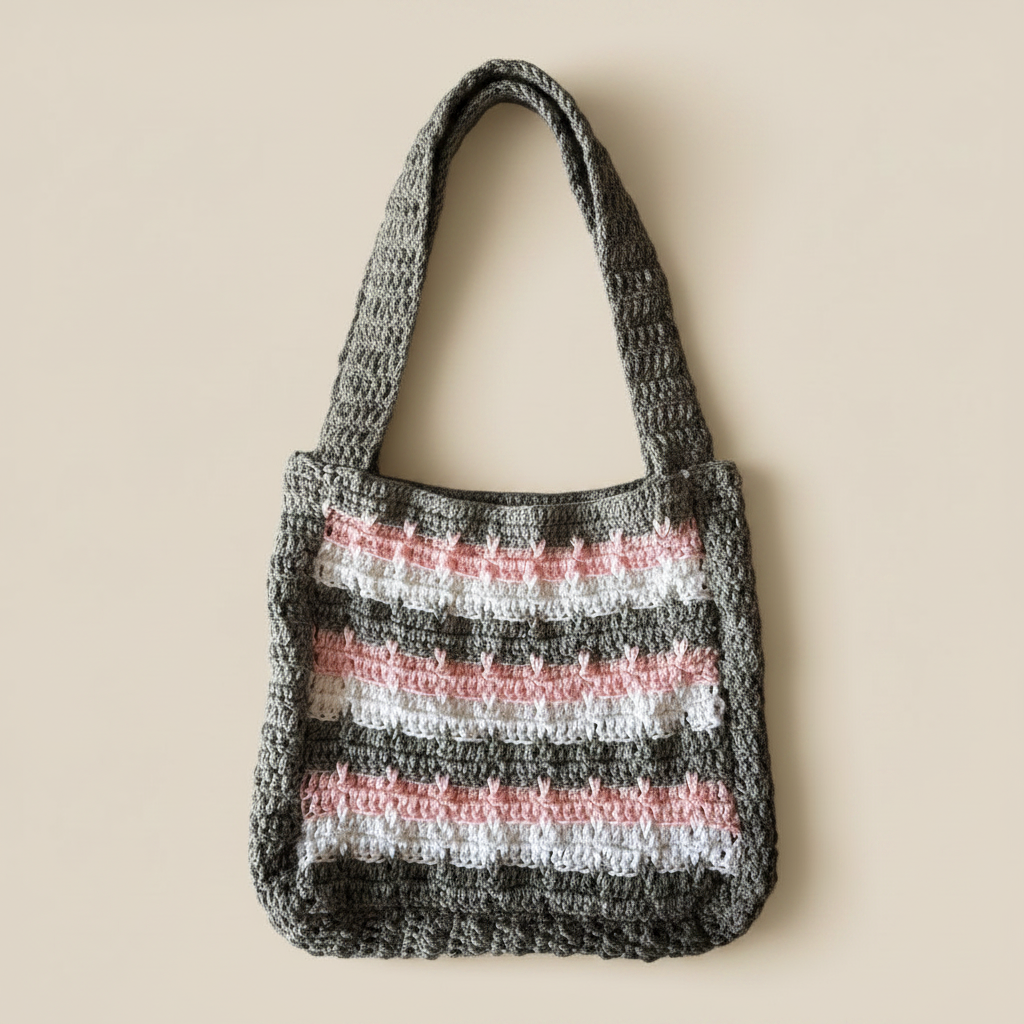Crochet Tote Bag – Straightened on Beige