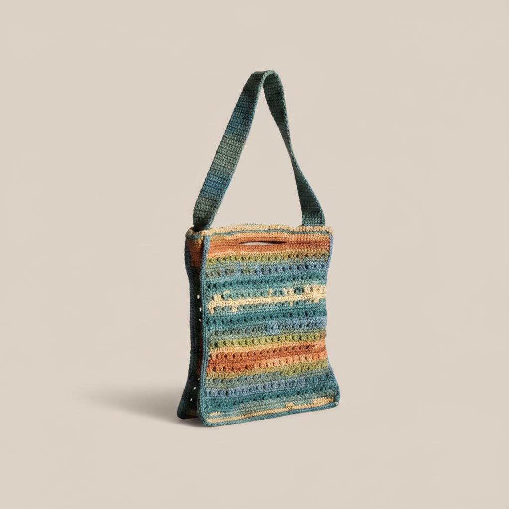 Earthy Crochet Bag Turned Left