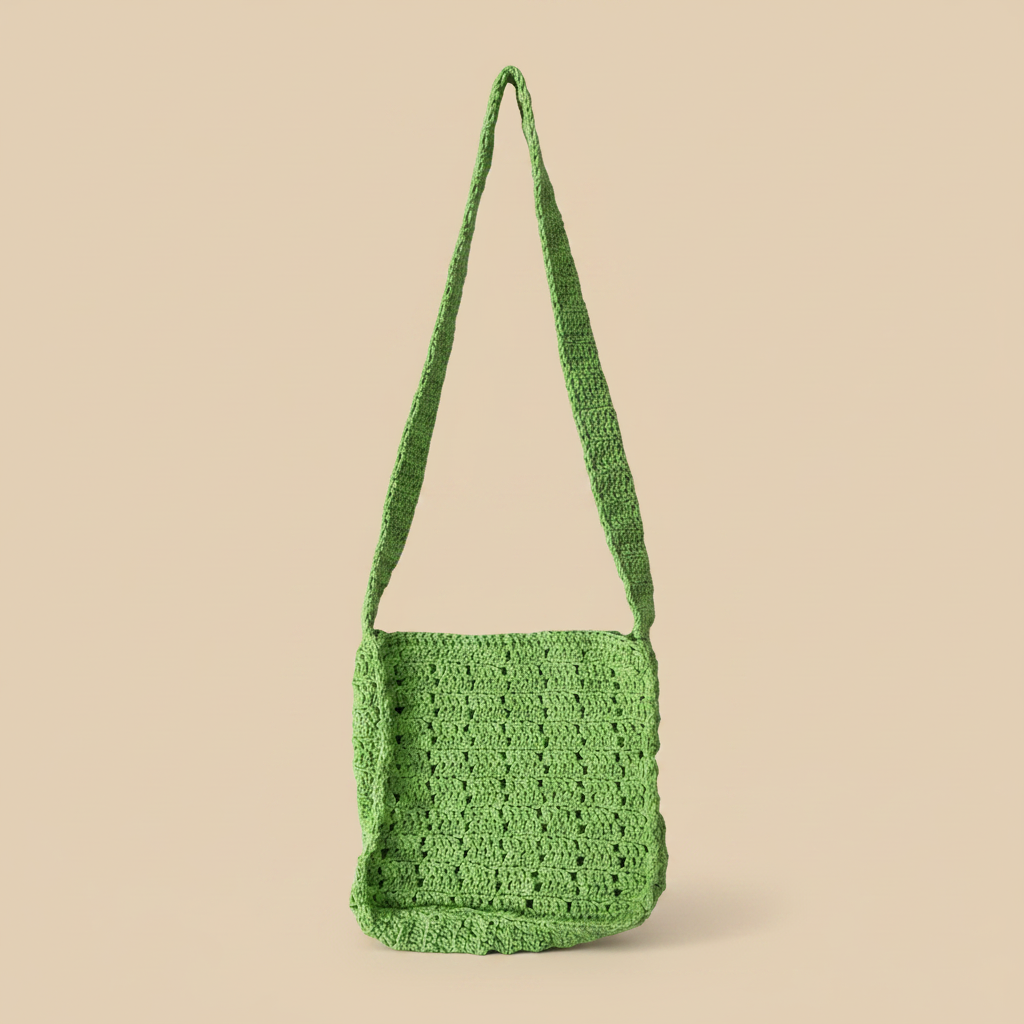 Lime Green Crochet Bag — Professional Photoshoot