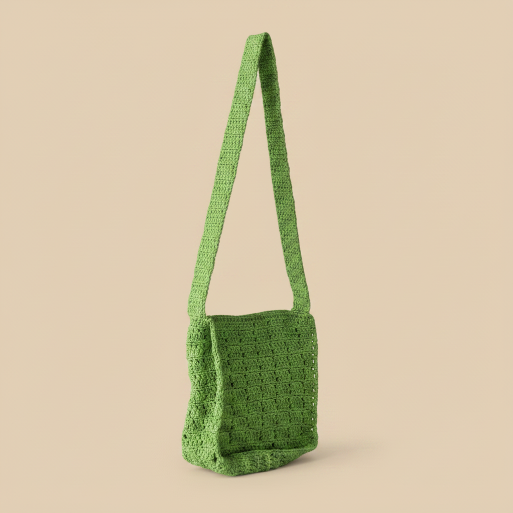 Lime Green Crochet Bag — Turned Left