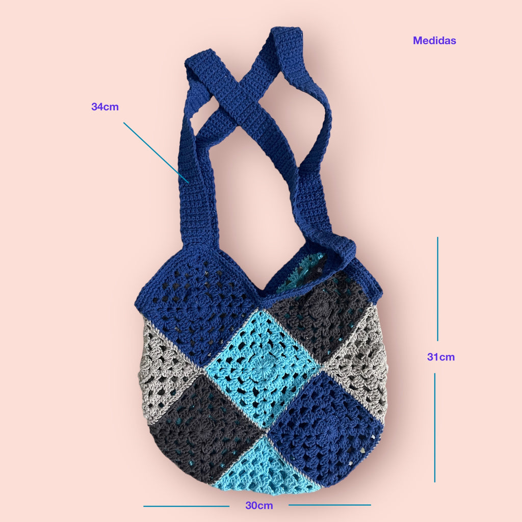 BOLSO DISEÑO GRANNY HECHO A MANO