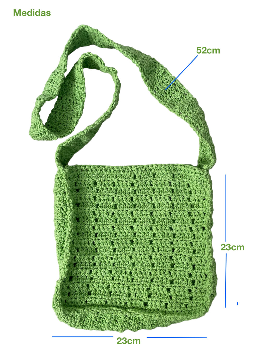 BOLSO TEJIDO A CROCHET VERDE