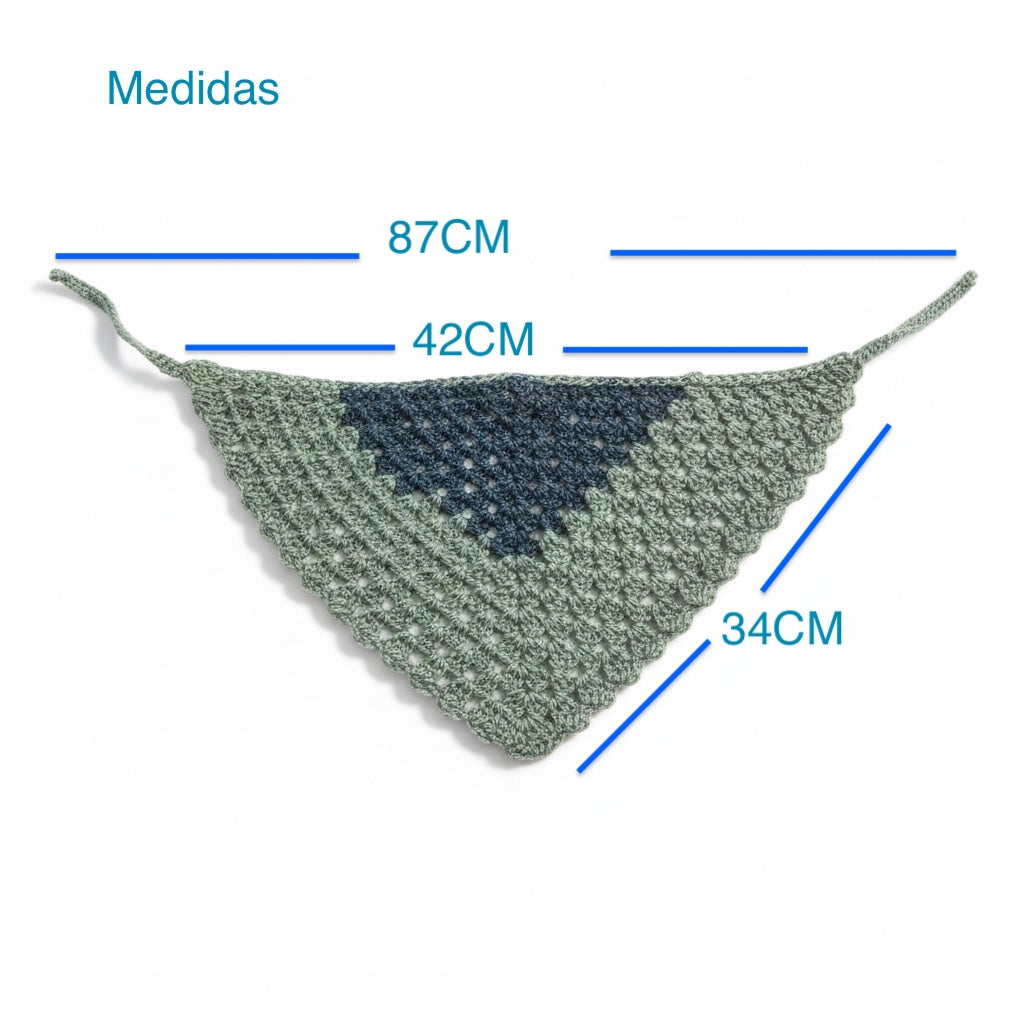 Bandala  crochet  Verde - tejido a mano