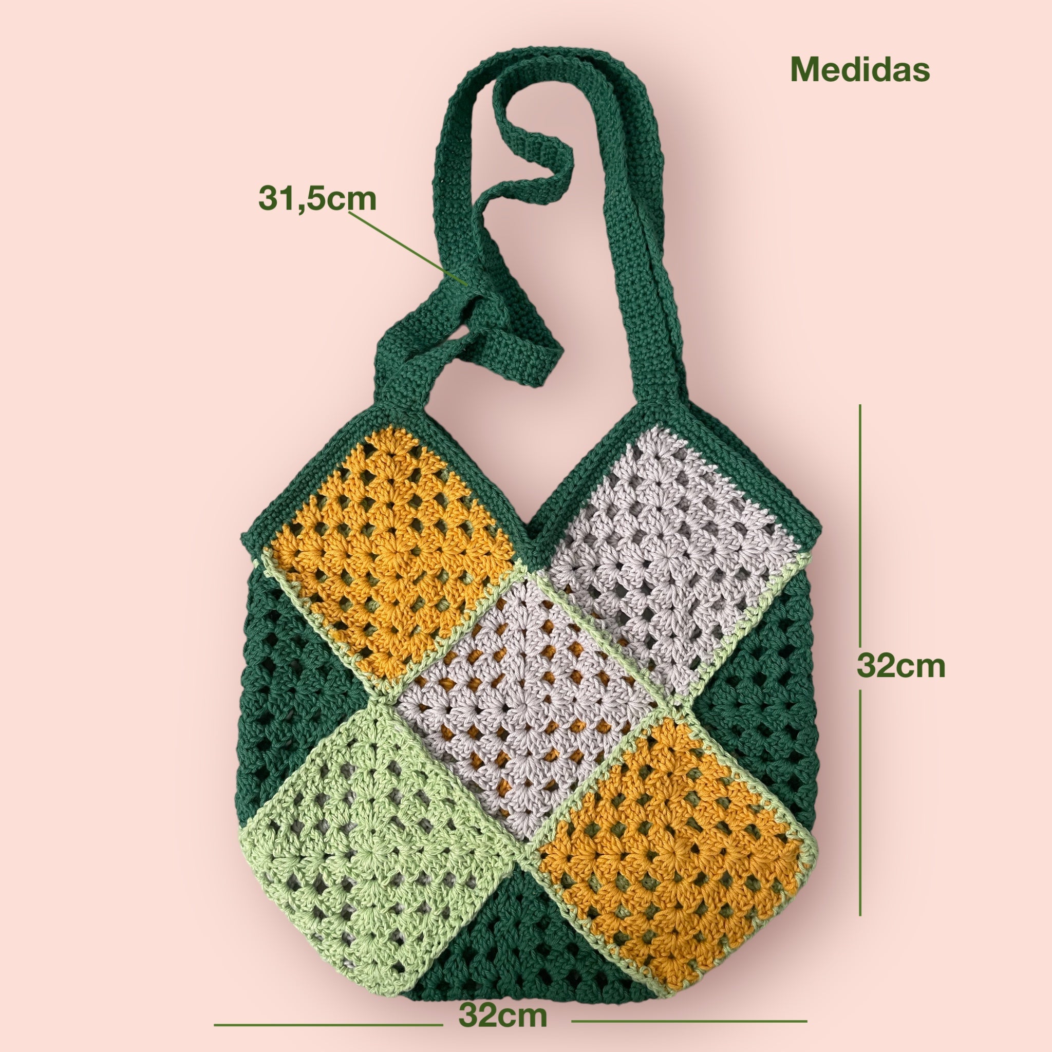 BOLSO DISEÑO GRANNY HECHO A MANO
