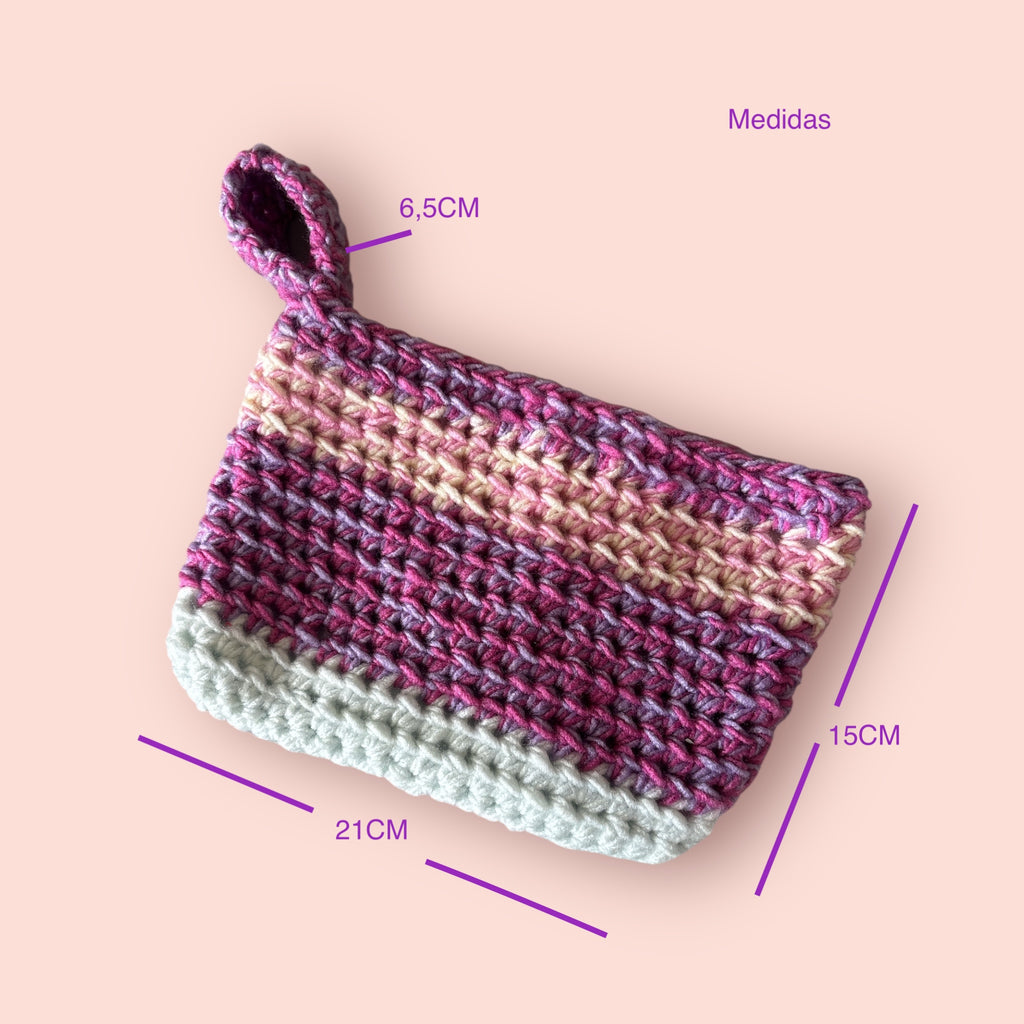BOLSO TEJIDO A CROCHET ESTILO BANDOLERA CON MINI CARTERA