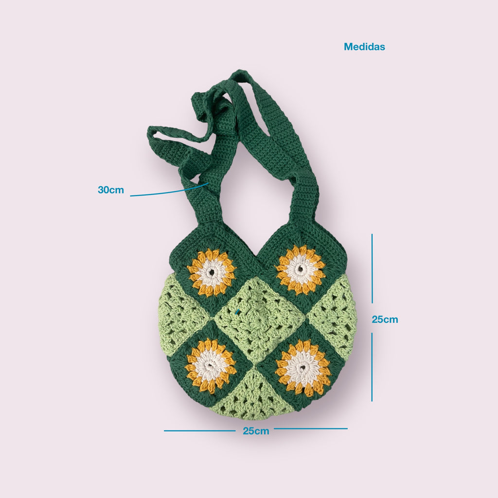 BOLSO DISEÑO GRANNY HECHO A MANO
