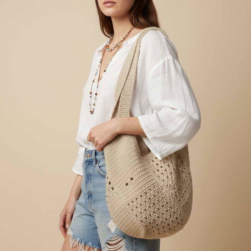 Model with Crochet Bag - Version 2