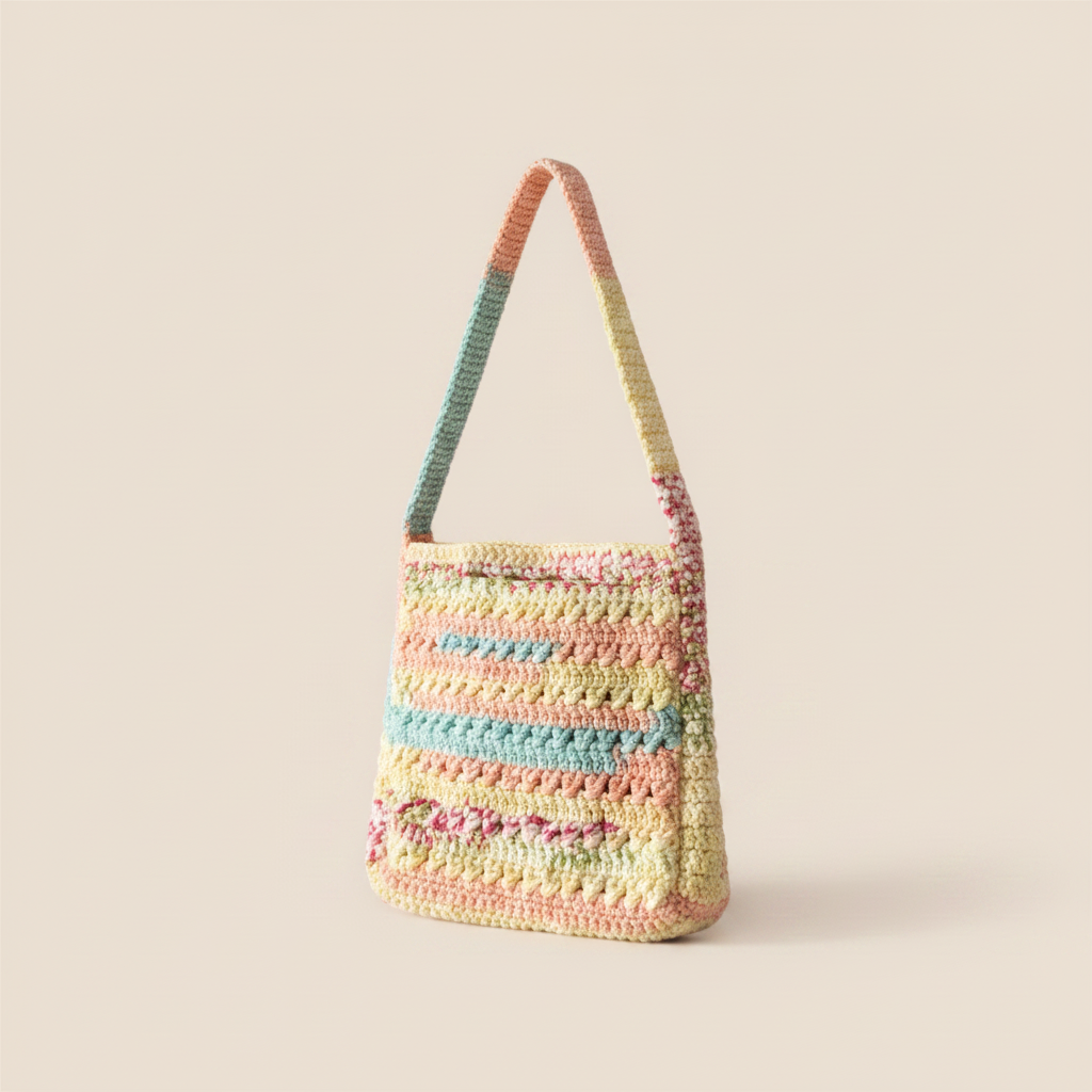 Pastel Crochet Bag Turned Left