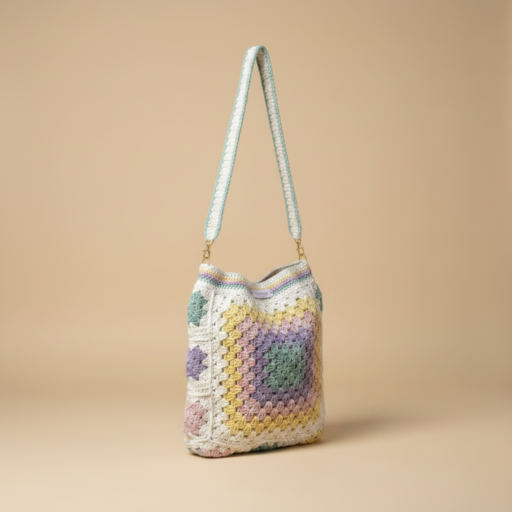 Pastel Crochet Bag Turned Left