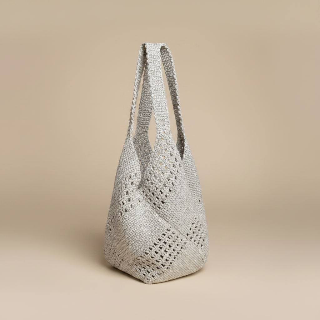 Pearl Crochet Bag — Left Angle Retry