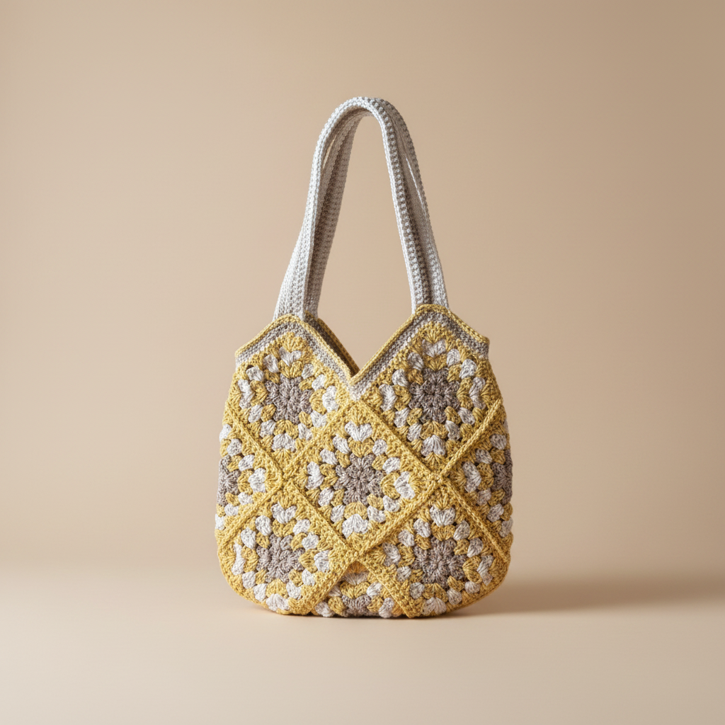 Professional crochet bag photoshoot