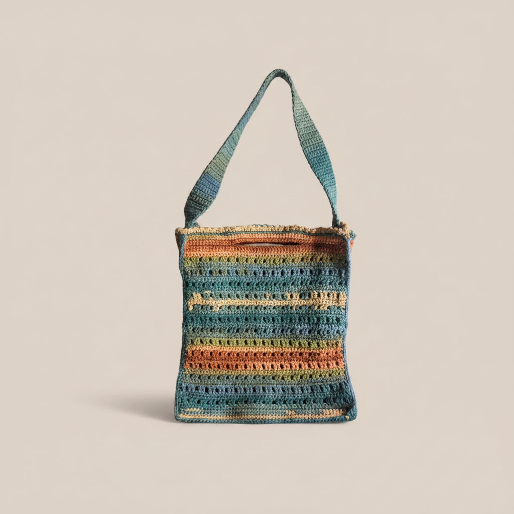 Professional Earthy Crochet Bag Studio Shot