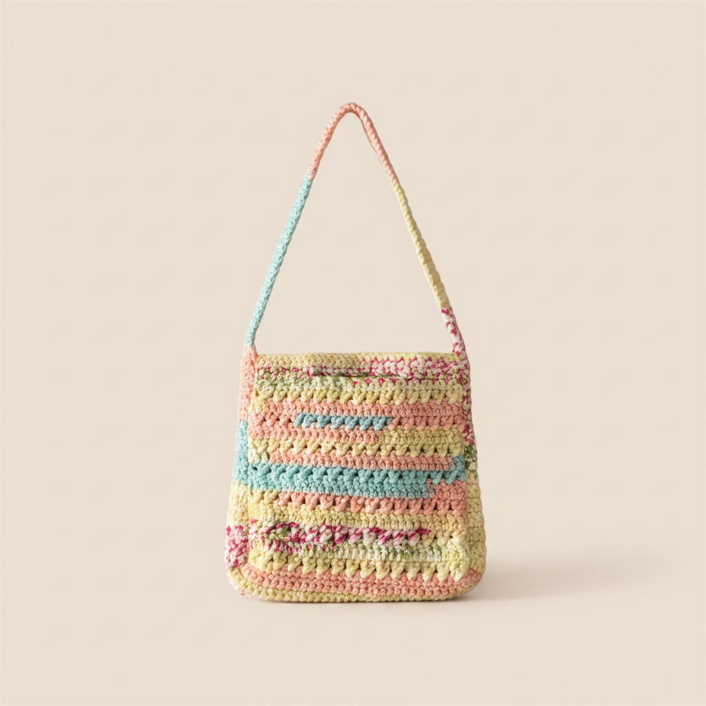 Professional Pastel Crochet Bag Studio Shot
