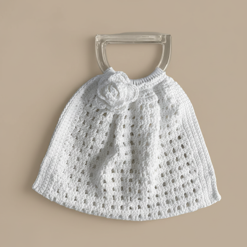 White Crochet Purse – Professional Product Photo
